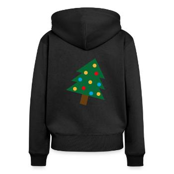 Christmas tree for ugly Christmas - Women's Premium Organic Zip Hoodie - black - Back - Julia (174cm)