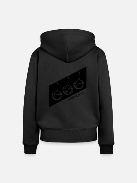 grenoble - Frauen Premium Bio Zip Hoodie - Schwarz