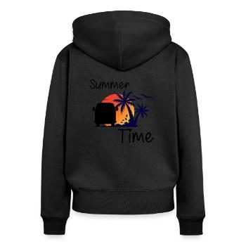 Summer time - Women's Premium Organic Zip Hoodie - black - Back - Julia (174cm)