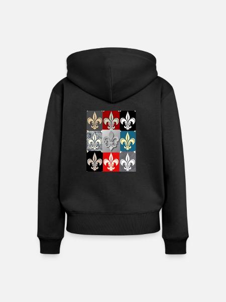 Lilien - Frauen Premium Bio Zip Hoodie - Schwarz