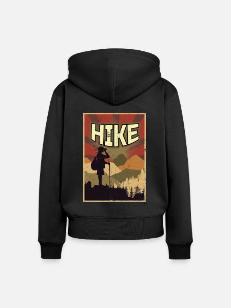 Wandern Propaganda - Frauen Premium Bio Zip Hoodie - Schwarz