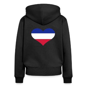 Netherlands - Women's Premium Organic Zip Hoodie - black - Back - Julia (174cm)