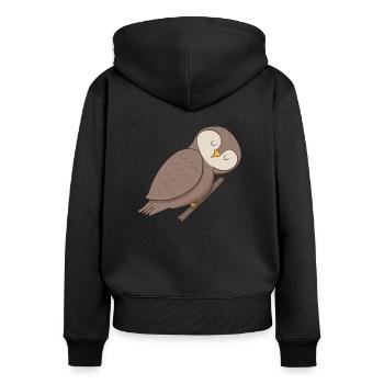 Owl Eagle owl - Women's Premium Organic Zip Hoodie - black - Back - Julia (174cm)