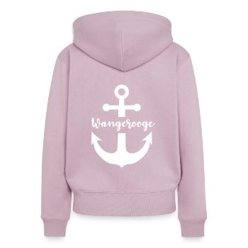 Wangerooge Nordseeinsel Design - Frauen Premium Bio Zip Hoodie - Altrosa - Hinten - Julia (174cm)