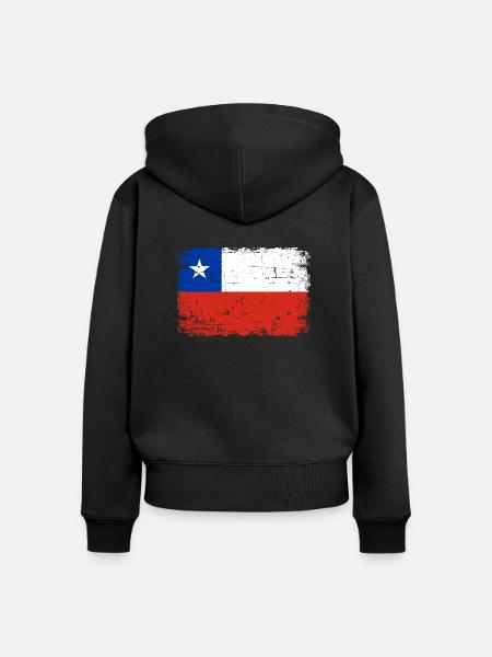 Chile - Frauen Premium Bio Zip Hoodie - Schwarz