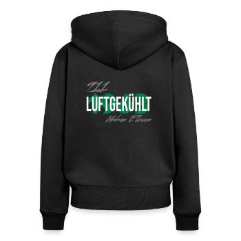 Luftgekühlt seit 1963 - Frauen Premium Bio Zip Hoodie - Schwarz - Hinten - Julia (174cm)