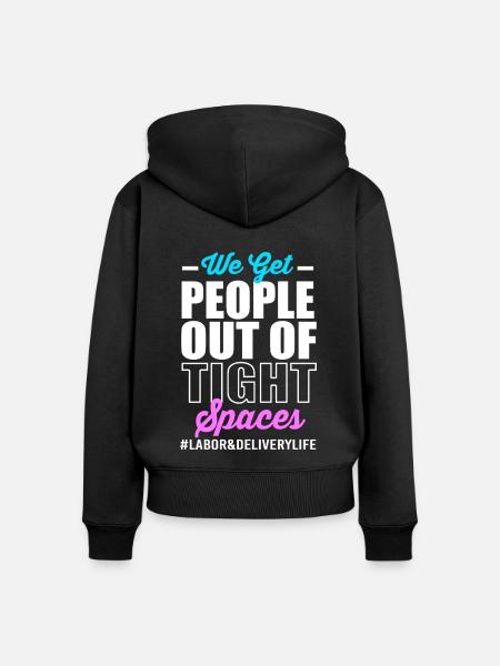 Hebamme - Frauen Premium Bio Zip Hoodie - Schwarz