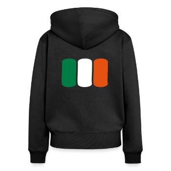 Irlande - Sweat à capuche zippé Premium bio Femme - noir - Dos - Julia (174cm)