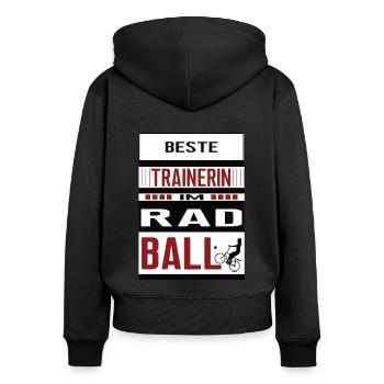 Radball Trainerin beste Radballtrainerin Radballer - Frauen Premium Bio Zip Hoodie - Schwarz - Hinten - Julia (174cm)