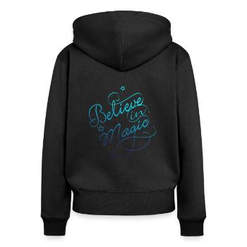 Believe in Magic blue - Women's Premium Organic Zip Hoodie - black - Back - Julia (174cm)