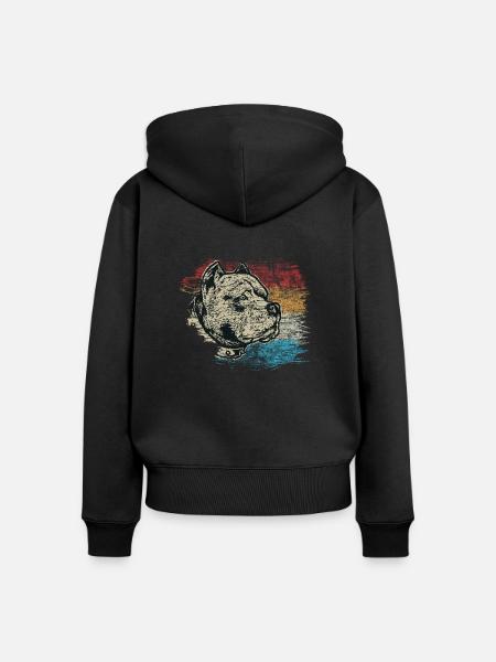 Pitbull - Frauen Premium Bio Zip Hoodie - Schwarz