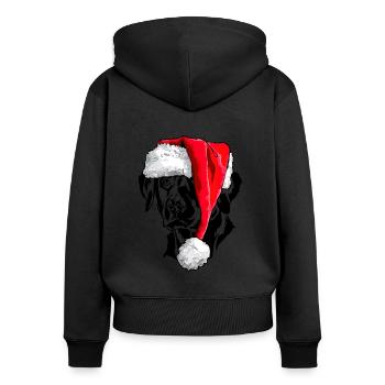 Père Noël Labrador Labbi Chiens Wilsigns - Sweat à capuche zippé Premium bio Femme - noir - Dos - Julia (174cm)