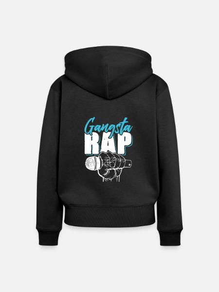 Gangsta Rap - Frauen Premium Bio Zip Hoodie - Schwarz