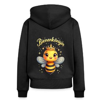 Bienenkönigin Kostüm Biene süß Bienen Fasching - Frauen Premium Bio Zip Hoodie - Schwarz - Hinten - Julia (174cm)