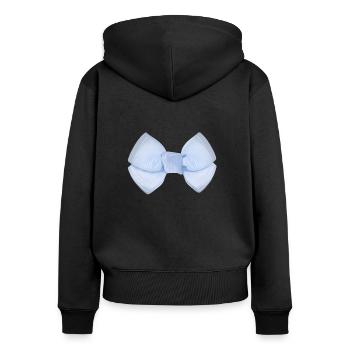 Boucle bleu - Sweat à capuche zippé Premium bio Femme - noir - Dos - Julia (174cm)