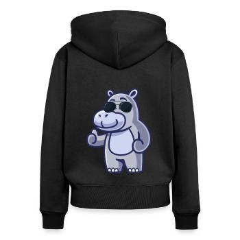 Lunettes de soleil fraîches Hippo Animal Gift Hippo - Sweat à capuche zippé Premium bio Femme - noir - Dos - Julia (174cm)