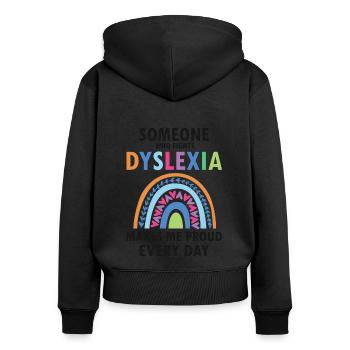 Dyslexia Teacher for Legathenia Therapists - Women's Premium Organic Zip Hoodie - black - Back - Julia (174cm)