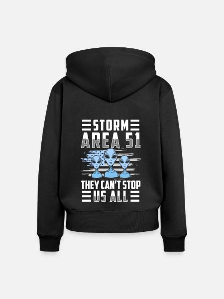 Ufo Lustig Außerirdisch Planet - Frauen Premium Bio Zip Hoodie - Schwarz