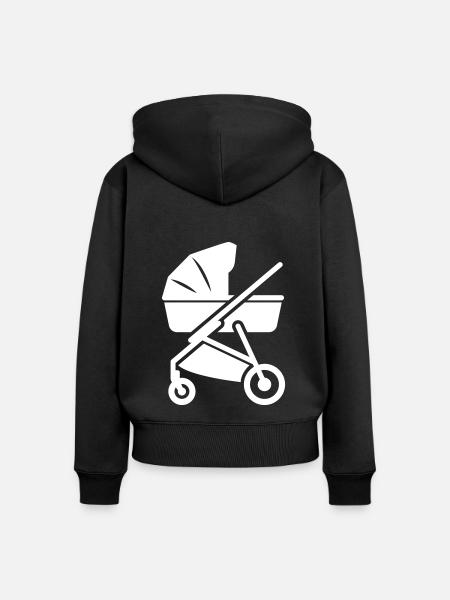Kinderwagen baby - Frauen Premium Bio Zip Hoodie - Schwarz