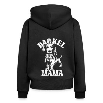 Dackel Mama Hundeliebhaber Dachshund Muttertag Dac - Frauen Premium Bio Zip Hoodie - Schwarz - Hinten - Julia (174cm)