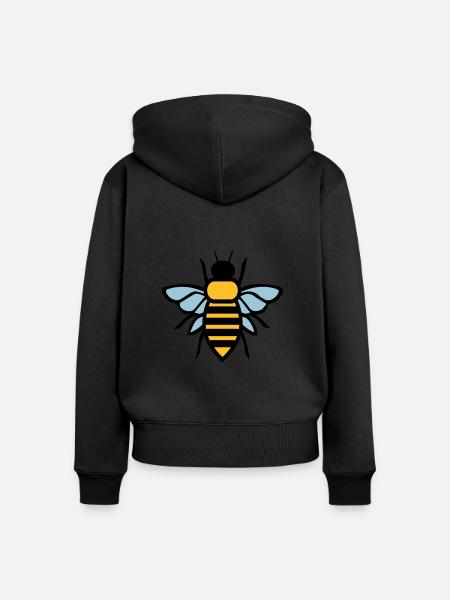 Biene - Frauen Premium Bio Zip Hoodie - Schwarz