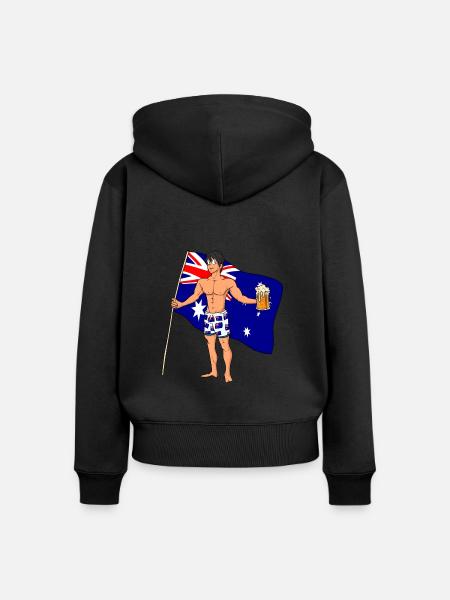 Australier Hot Boy - Frauen Premium Bio Zip Hoodie - Schwarz