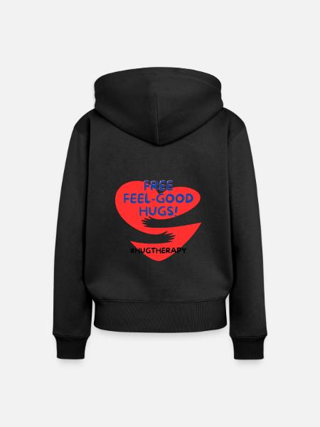 Umarmungstherapie - Frauen Premium Bio Zip Hoodie - Schwarz