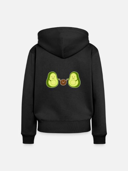 Avocado - Frauen Premium Bio Zip Hoodie - Schwarz