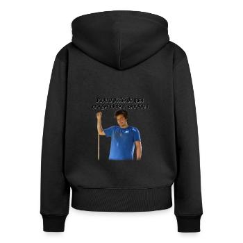 Papichulo - Sweat à capuche zippé Premium bio Femme - noir - Dos - Julia (174cm)