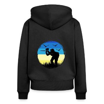 Paintball Gotcha Paintballspieler painter - Women's Premium Organic Zip Hoodie - black - Back - Julia (174cm)