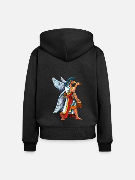 Uralter Anunnaki-Gott - Frauen Premium Bio Zip Hoodie - Schwarz