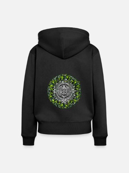 Aztekischer Kalender - Frauen Premium Bio Zip Hoodie - Schwarz