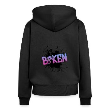 Biken - Fahrrad - Biker - Geschenk - Frauen Premium Bio Zip Hoodie - Schwarz - Hinten - Julia (174cm)