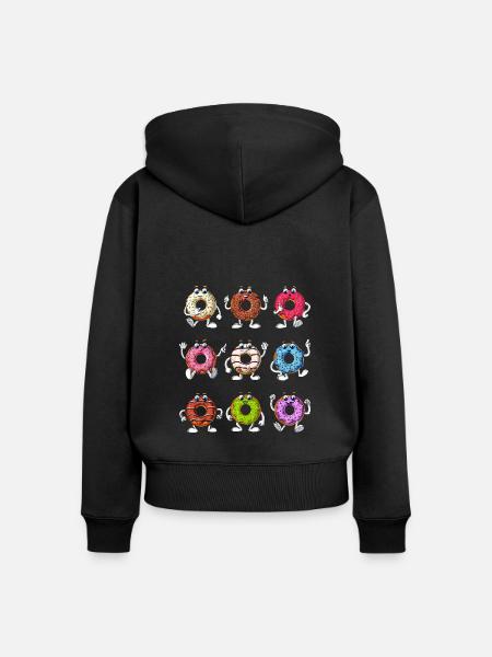 Lustige Donuts - Frauen Premium Bio Zip Hoodie - Schwarz