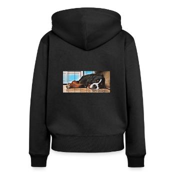Bernese mountain dog - Women's Premium Organic Zip Hoodie - black - Back - Julia (174cm)
