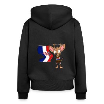 Chihuahua croate - Sweat à capuche zippé Premium bio Femme - noir - Dos - Julia (174cm)