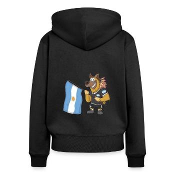 Argentinien Indianer Hund - Frauen Premium Bio Zip Hoodie - Schwarz - Hinten - Julia (174cm)