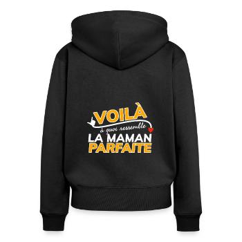 Voilà à quoi ressemble la mamie parfaite. - Sweat à capuche zippé Premium bio Femme - noir - Dos - Julia (174cm)