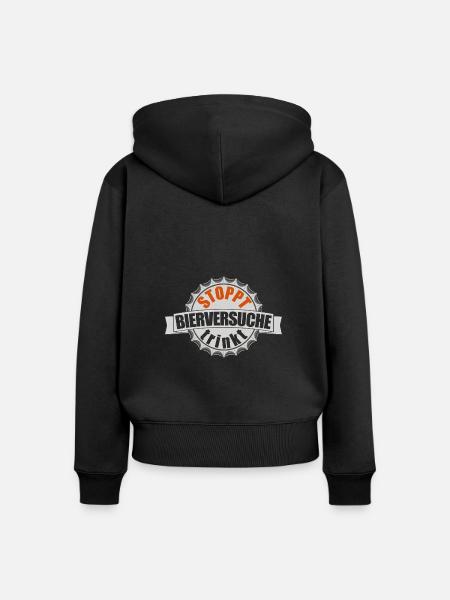 BIERVERSUCHE - Frauen Premium Bio Zip Hoodie - Schwarz