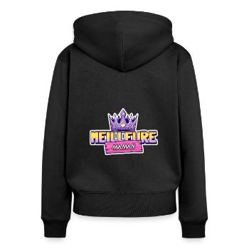 Meilleure maman. Reine des mamans - Sweat à capuche zippé Premium bio Femme - noir - Dos - Julia (174cm)