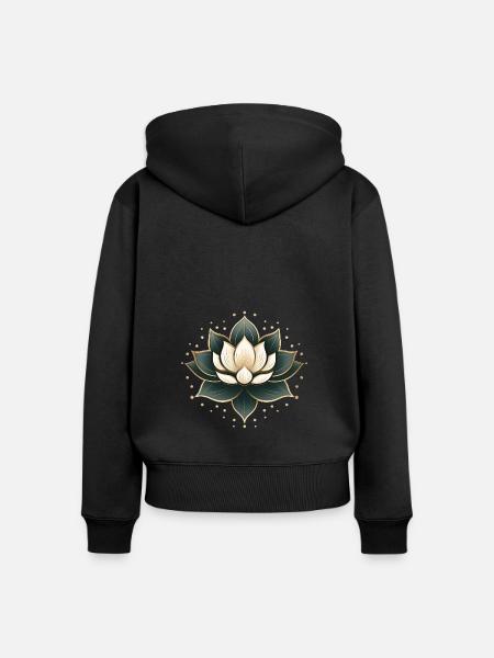 Lotusblüte - Frauen Premium Bio Zip Hoodie - Schwarz