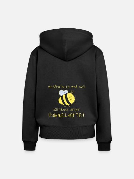 Hummel Dick Lustig - Frauen Premium Bio Zip Hoodie - Schwarz
