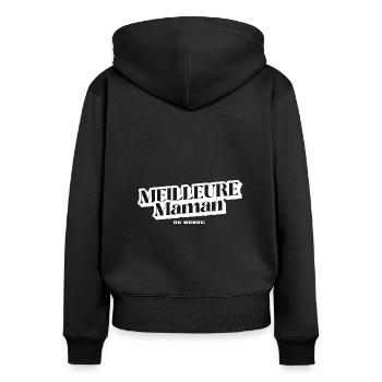 Meilleur maman du monde. - Sweat à capuche zippé Premium bio Femme - noir - Dos - Julia (174cm)