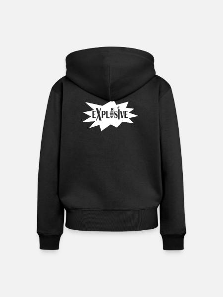 Explosive Design weiss - Frauen Premium Bio Zip Hoodie - Schwarz