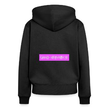 Grand-mèreveilleuse. Mamie merveilleuse. - Sweat à capuche zippé Premium bio Femme - noir - Dos - Julia (174cm)