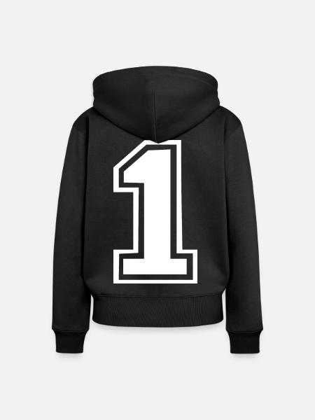 1 - Frauen Premium Bio Zip Hoodie - Schwarz