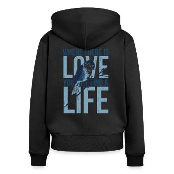 spring - Women's Premium Organic Zip Hoodie - black - Back - Julia (174cm)