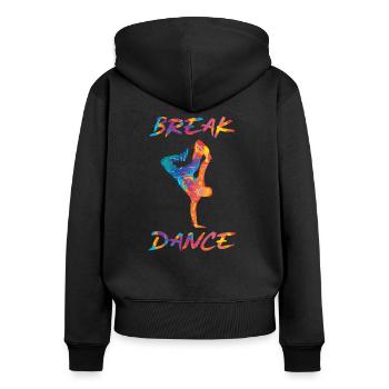 Breakdance breaker bboy hip hop - Frauen Premium Bio Zip Hoodie - Schwarz - Hinten - Julia (174cm)