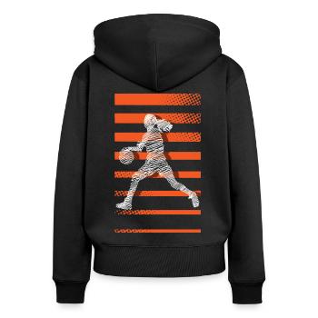 Basketball féminin Basketball féminin - Sweat à capuche zippé Premium bio Femme - noir - Dos - Julia (174cm)