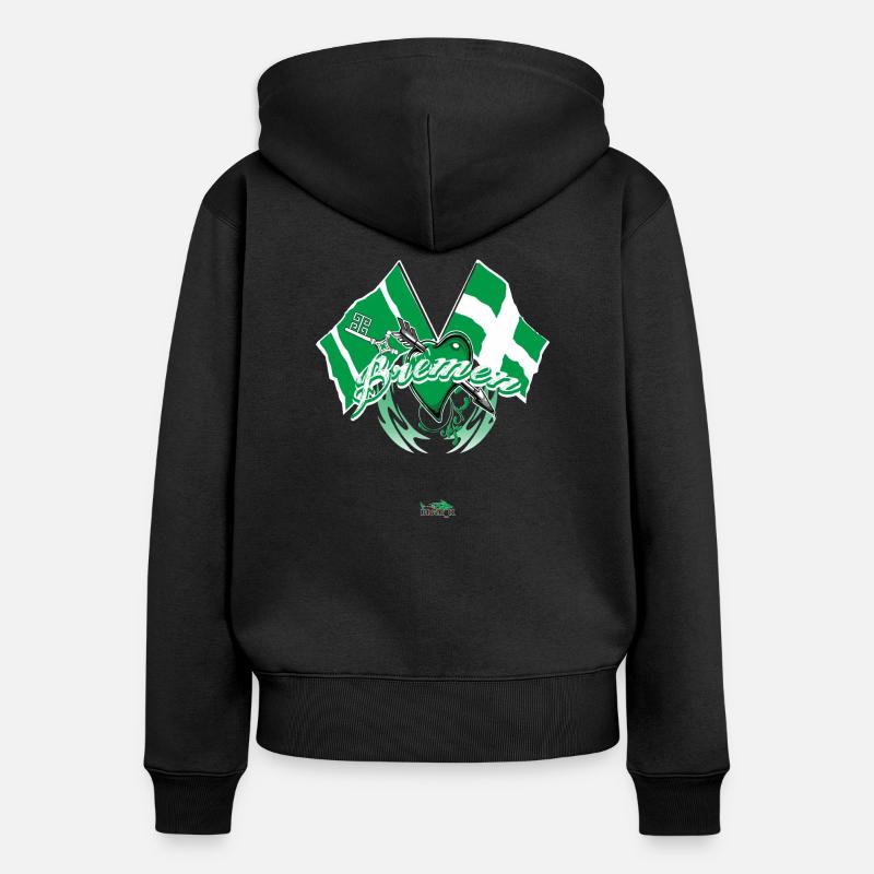 Brême - montrer le drapeau - Sweat à capuche zippé Premium bio Femme - noir